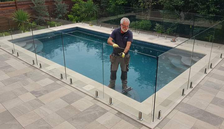 Installation clôture verre piscine Terrebonne